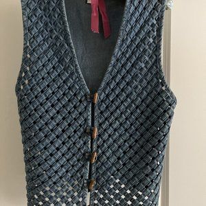 Van Heusen crisscross denim small vest